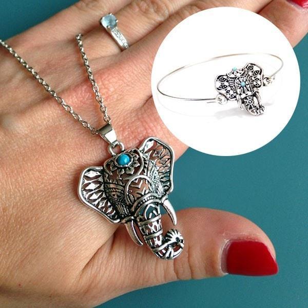 Boho Turquoise Elephant Pendant Bundle