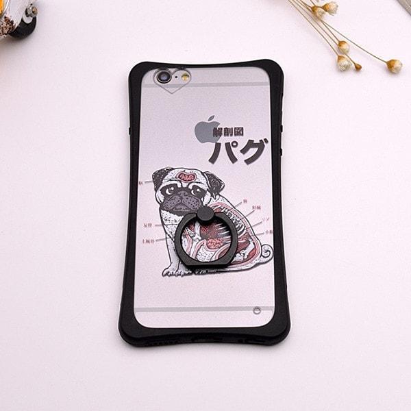 Pam Ogie - Pug iPhone Case with Ring Stand