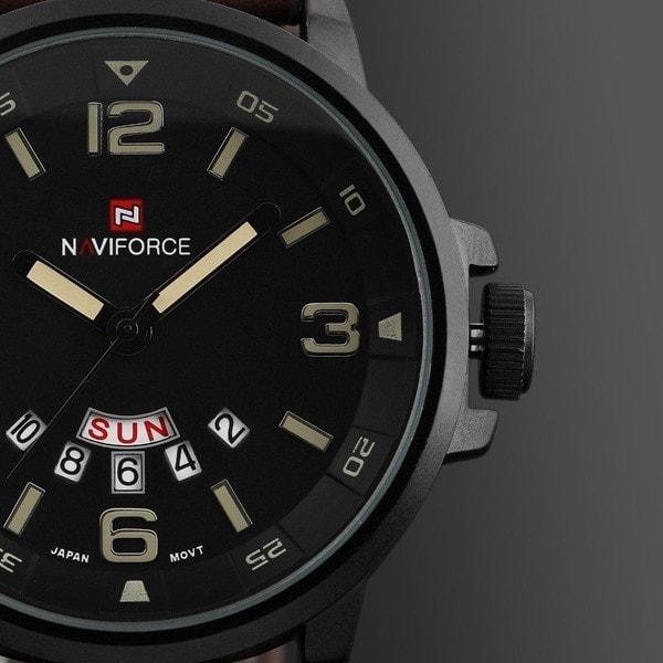 Genuine Naviforce Tactical Leather Strap Watch