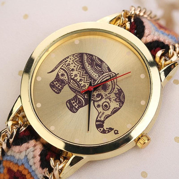 Ethnic Weave Elephant Quartz Watch Promo